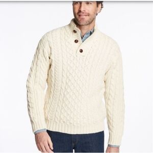 L.L. Bean Cream Cable Knit Sweater